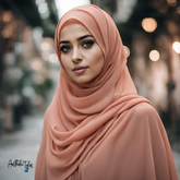 Premium Chiffon Hijab - Peach